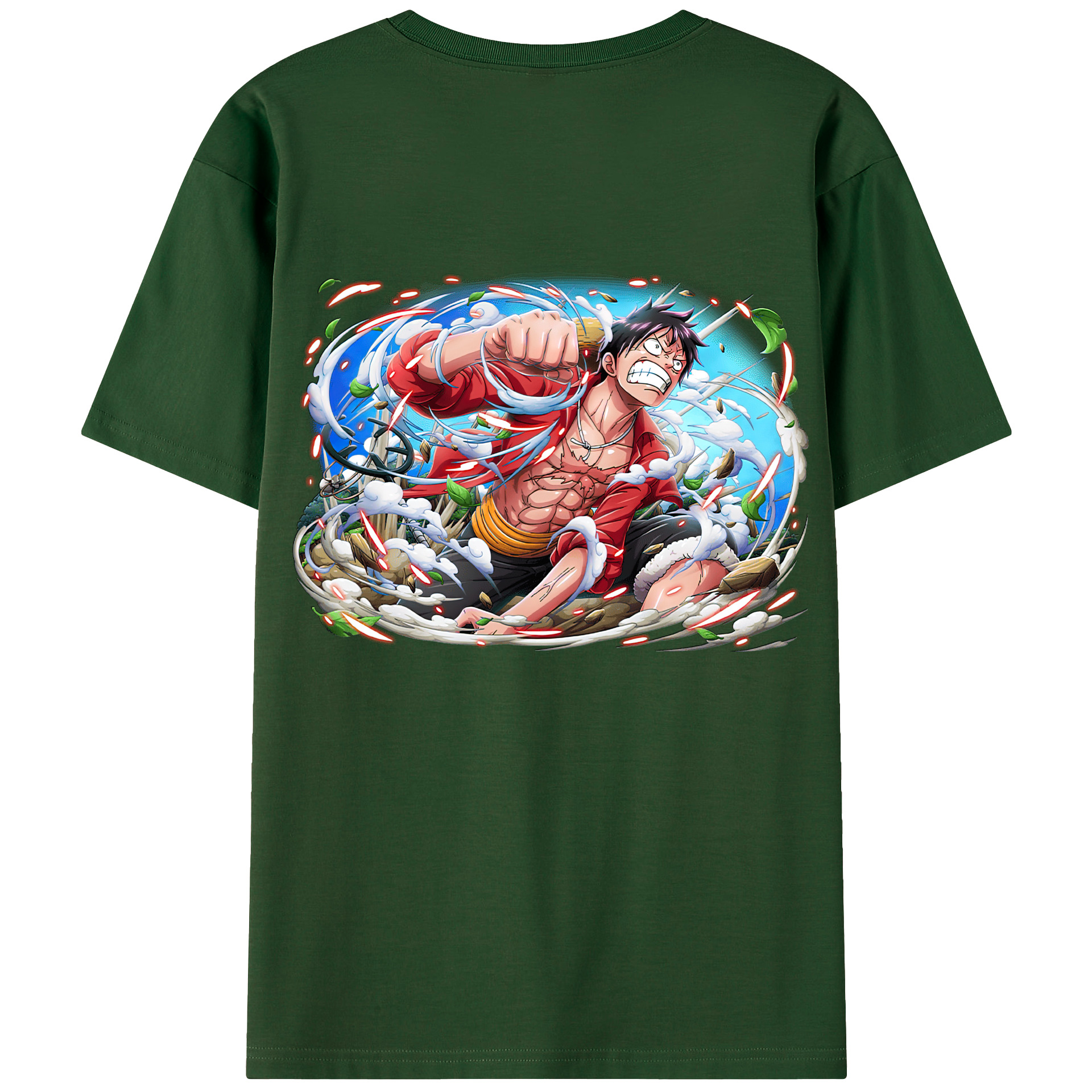 ワンピース モンキー・D・ルフィ ONE PIECE Monkey D. Luffy 綿100％半袖Tシャツ（背面プリント）